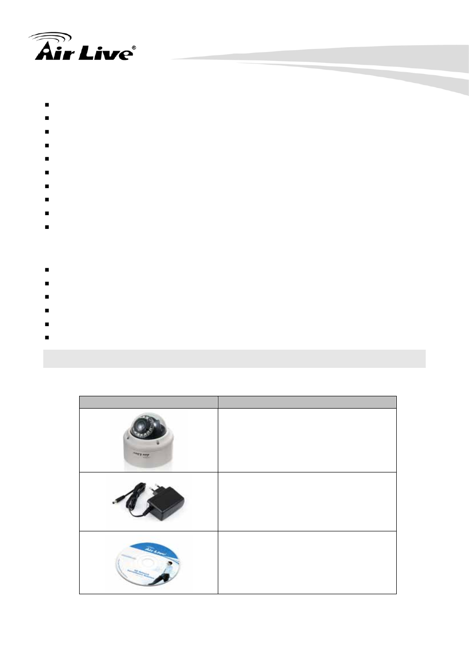 2 package contents, Features, Minimum system requirements | AirLive OD-2050HD User Manual | Page 8 / 87
