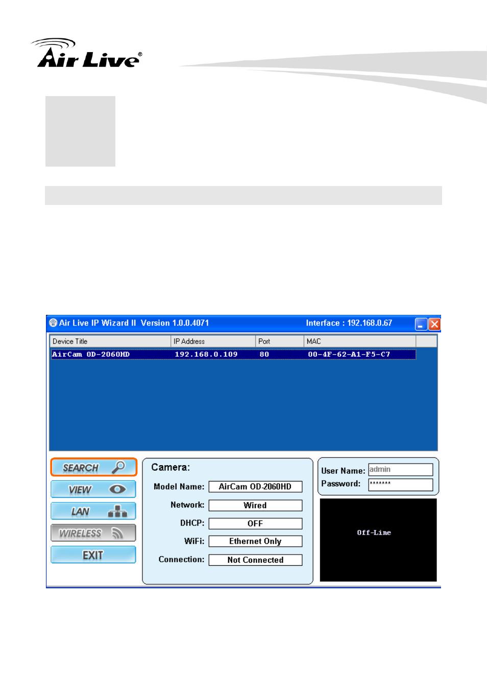 Preparation, 1 search and set up by ipwizard ii, 1 search | AirLive OD-2060HD User Manual | Page 13 / 104