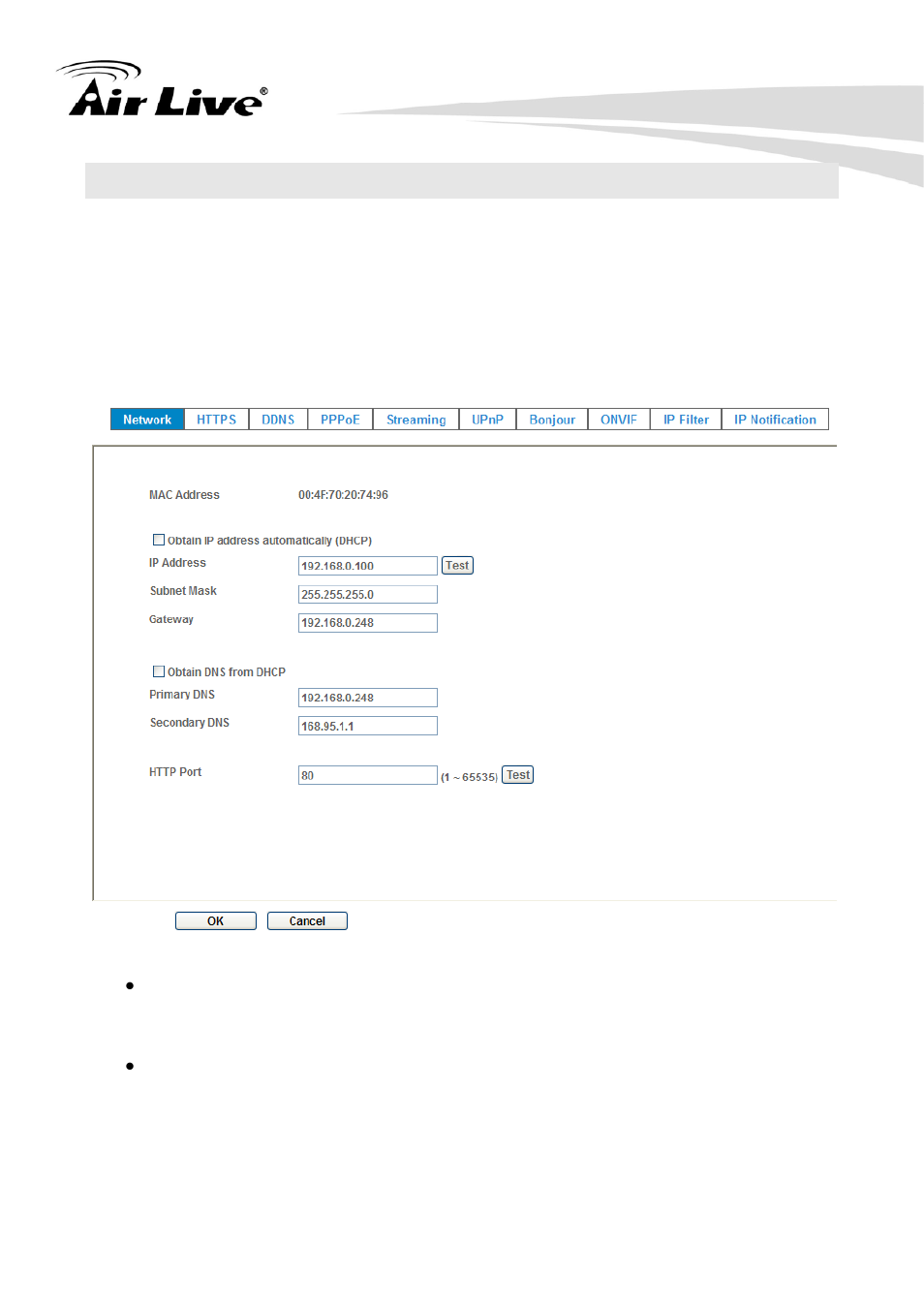 1 network: configure network settings, 1 network, Network: configure network settings | AirLive OD-2060HD User Manual | Page 31 / 104