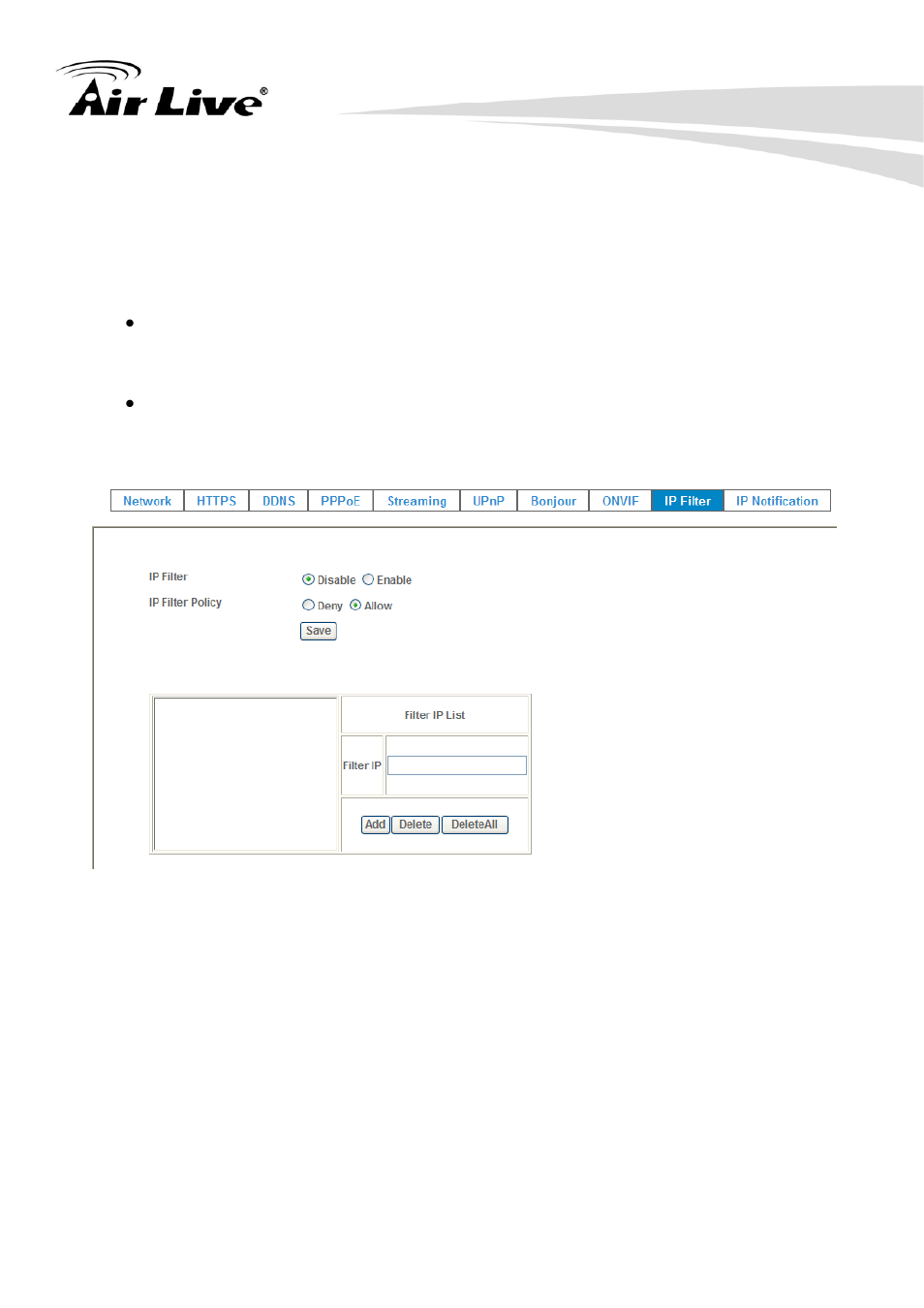 9 ip filter | AirLive OD-2060HD User Manual | Page 43 / 104
