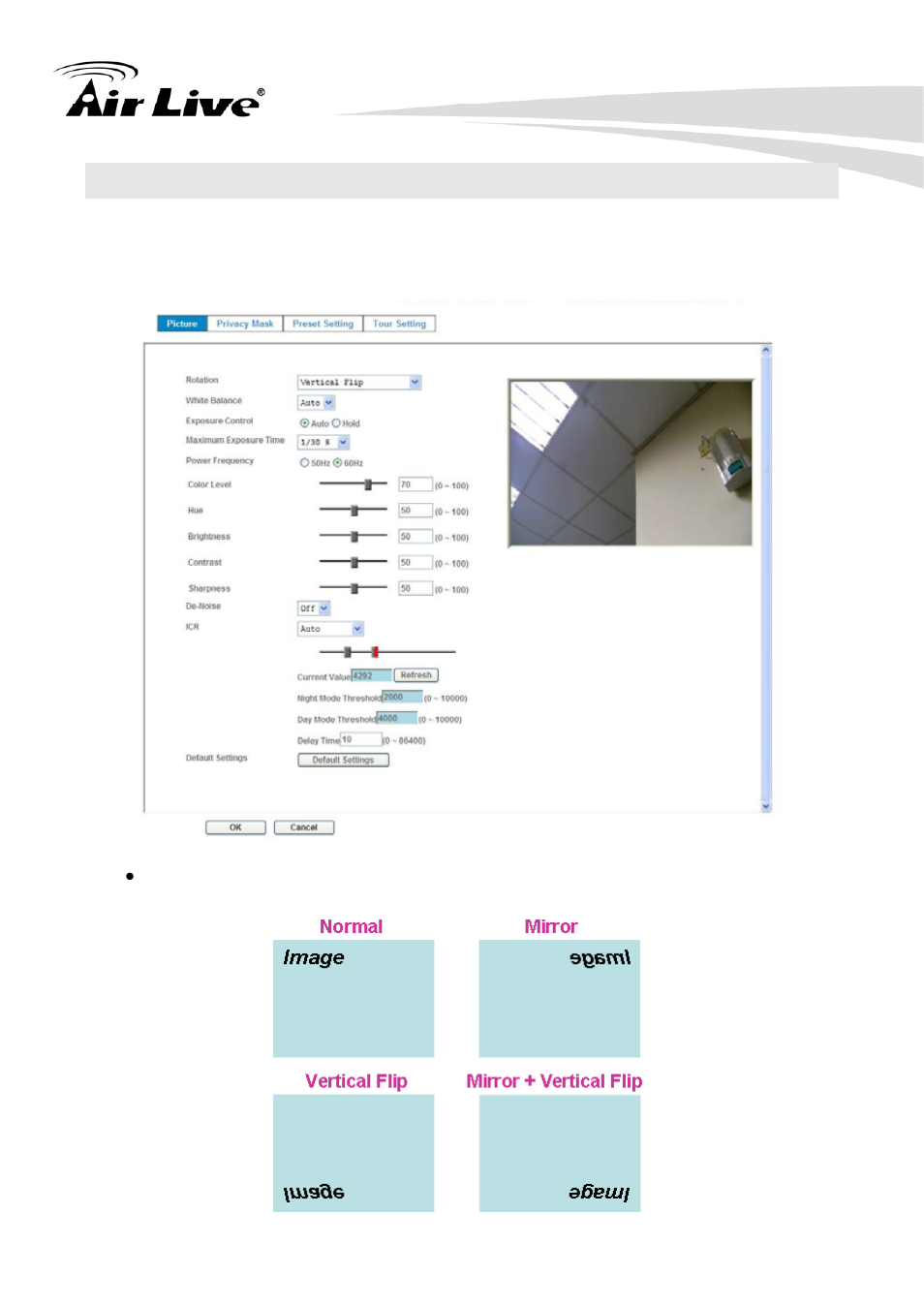 2 camera: adjust camera parameters, 1 picture | AirLive OD-2060HD User Manual | Page 46 / 104