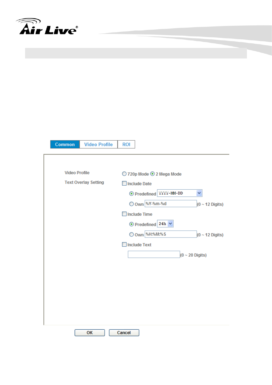 4 video: configure profile, 1 common | AirLive OD-2060HD User Manual | Page 56 / 104