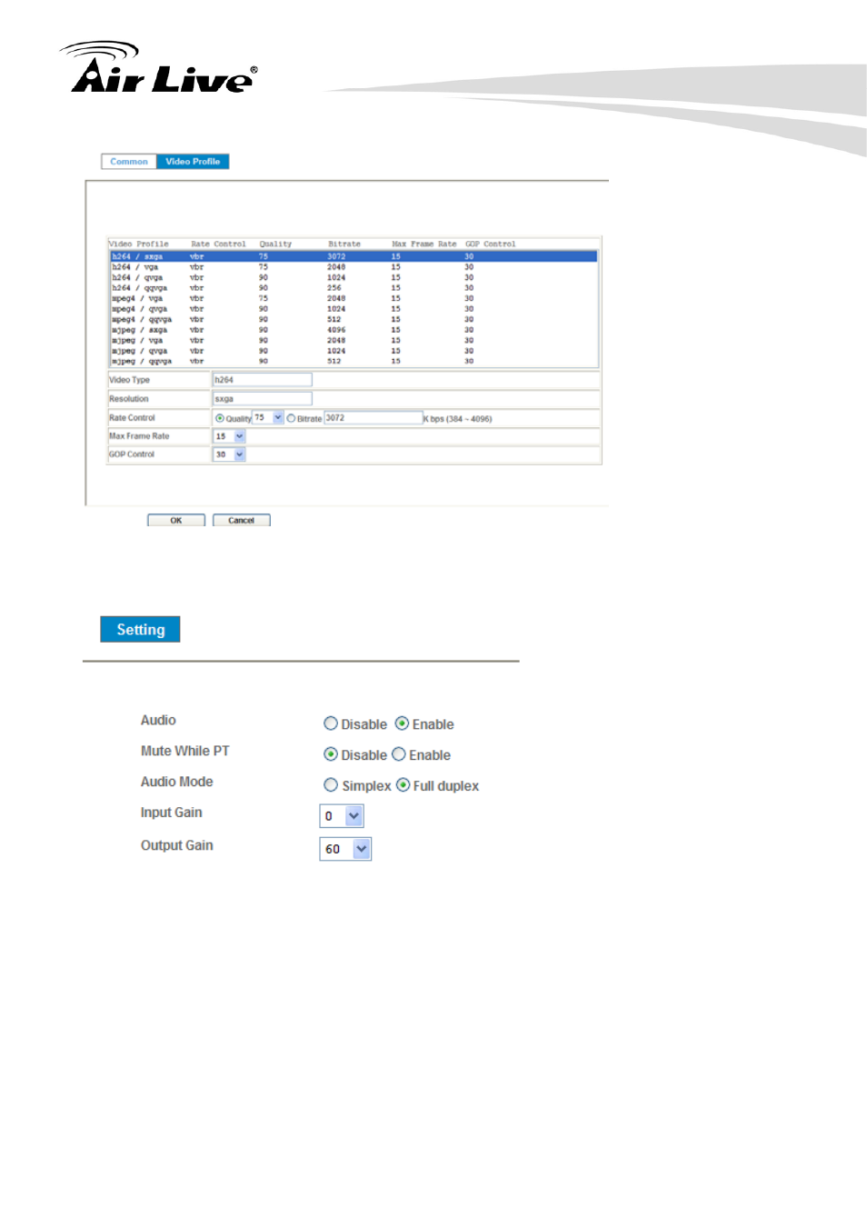 5 audio: audio parameters, 5 audio | AirLive OD-325HD User Manual | Page 44 / 81