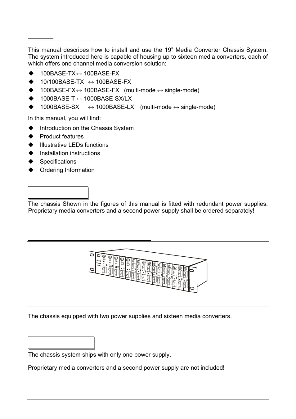 Preface, 19” media converter chassis system | AirLive OV-MCR116 User Manual | Page 4 / 12