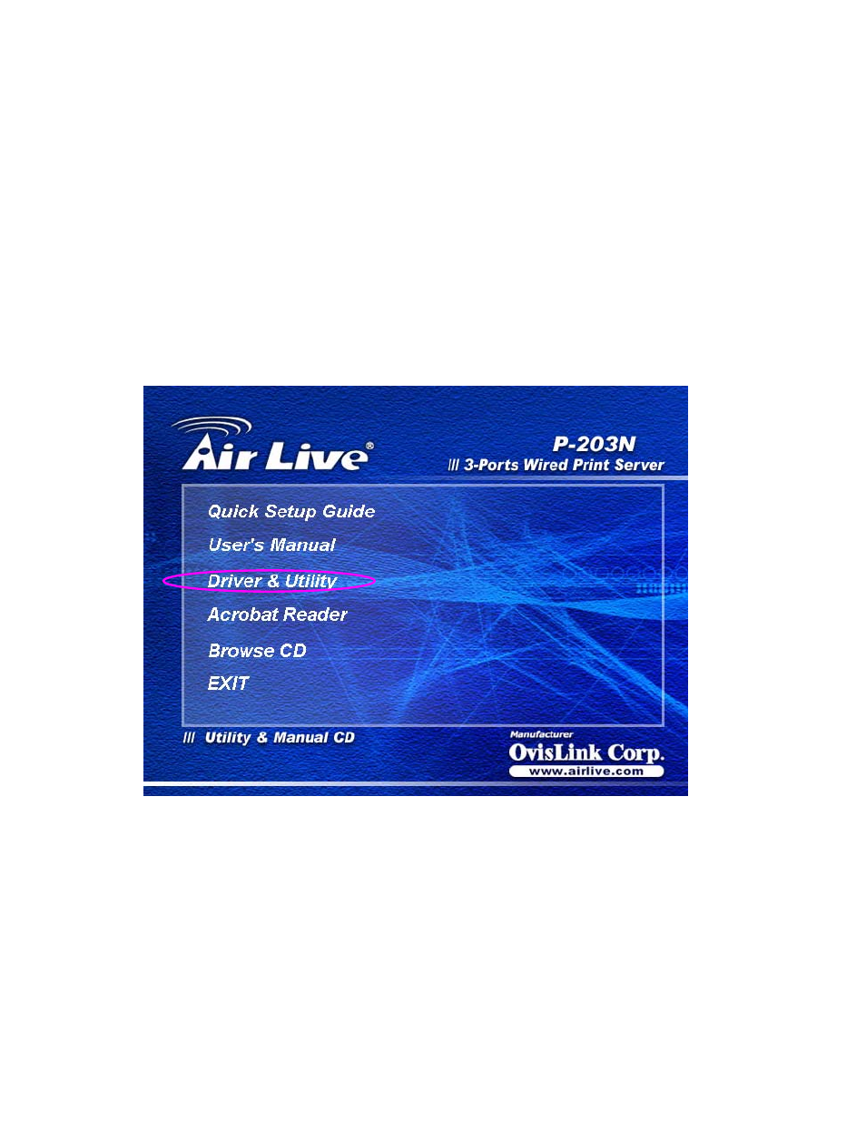 2 install print server driver and utility | AirLive P-203N User Manual | Page 19 / 119