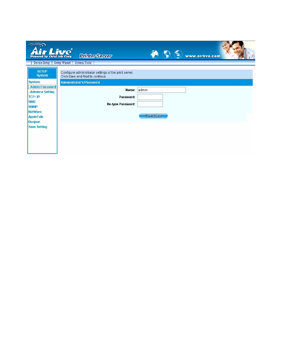 1 admin password | AirLive P-203N User Manual | Page 79 / 119