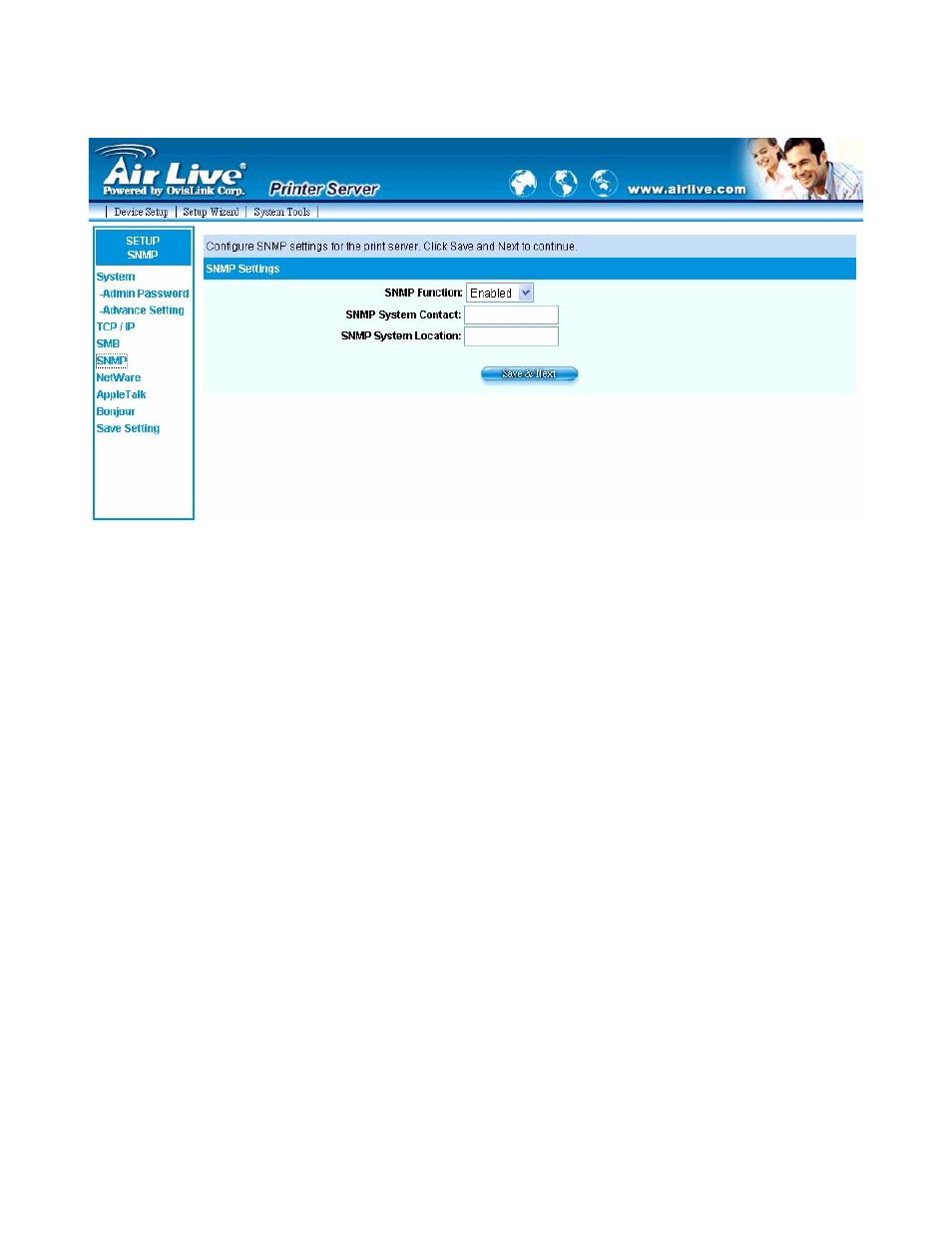 4 snmp | AirLive P-203N User Manual | Page 83 / 119