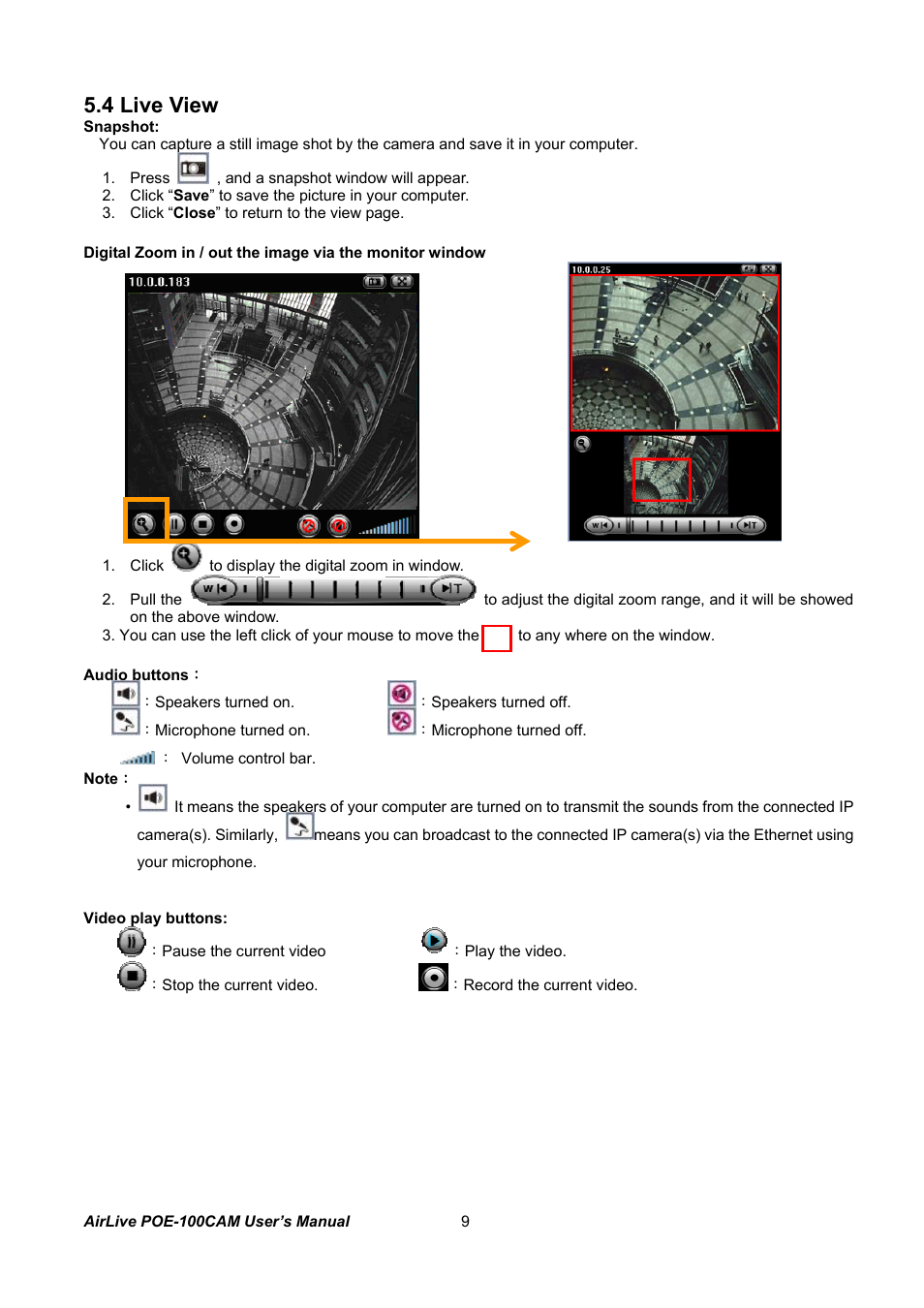 4 live view | AirLive POE-100CAM User Manual | Page 14 / 48