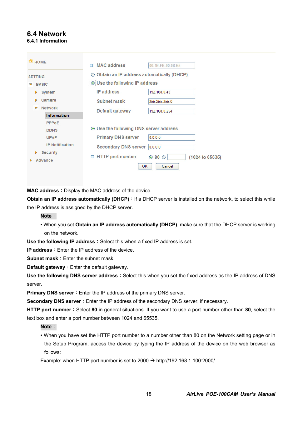 Etwork, 4 network | AirLive POE-100CAM User Manual | Page 23 / 48