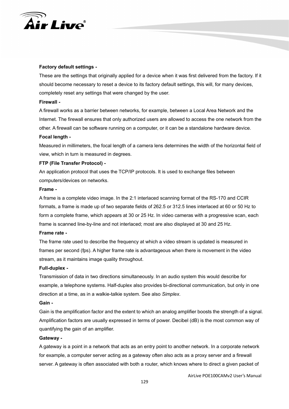 AirLive POE-100CAMv2 User Manual | Page 130 / 138