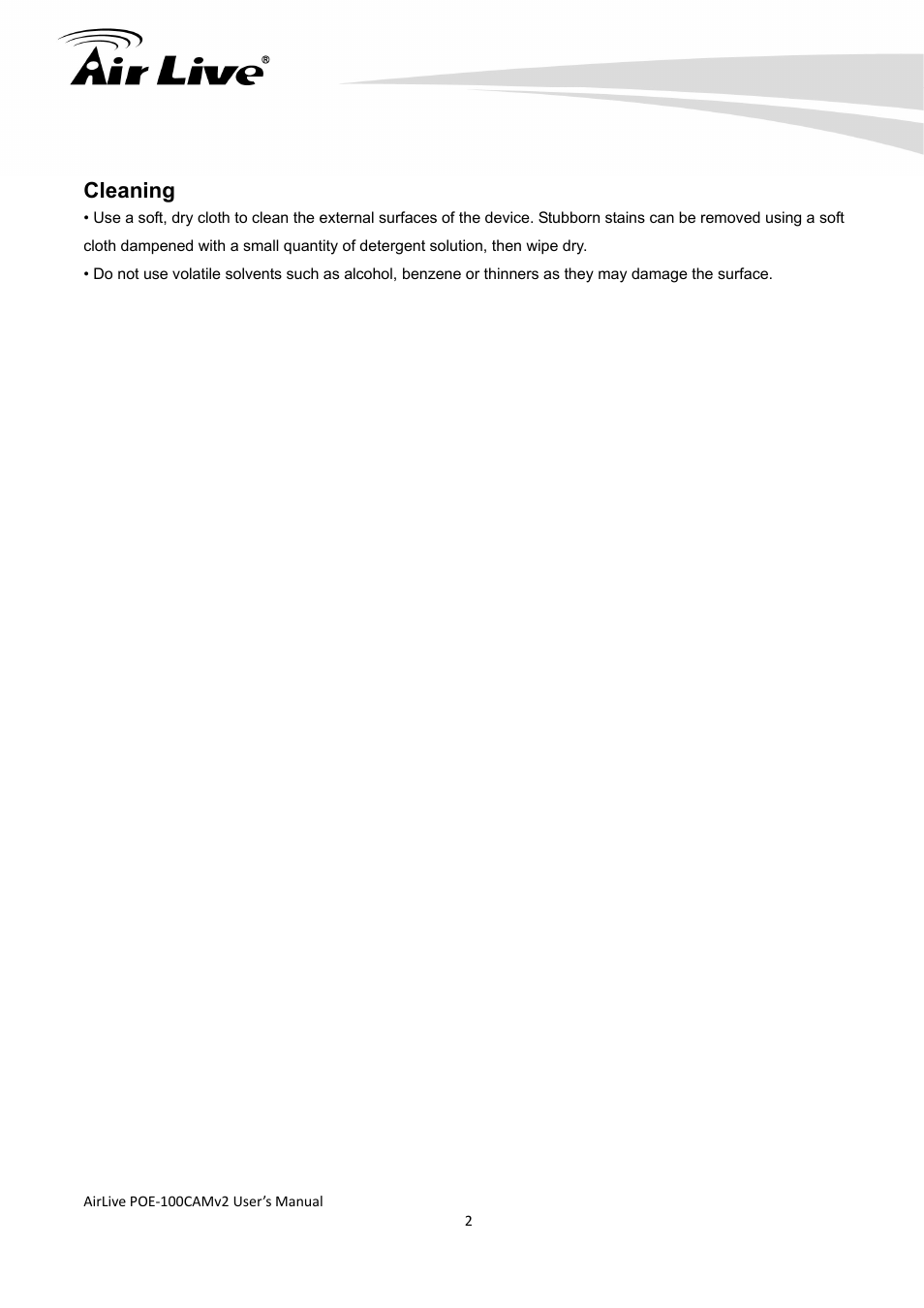 AirLive POE-100CAMv2 User Manual | Page 3 / 138