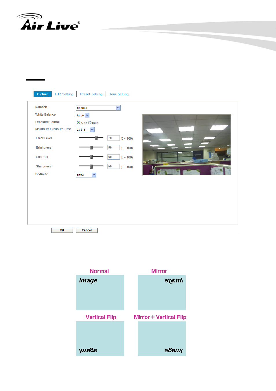 2 camera: adjust camera parameters, 2 camera | AirLive POE-100HD User Manual | Page 35 / 89