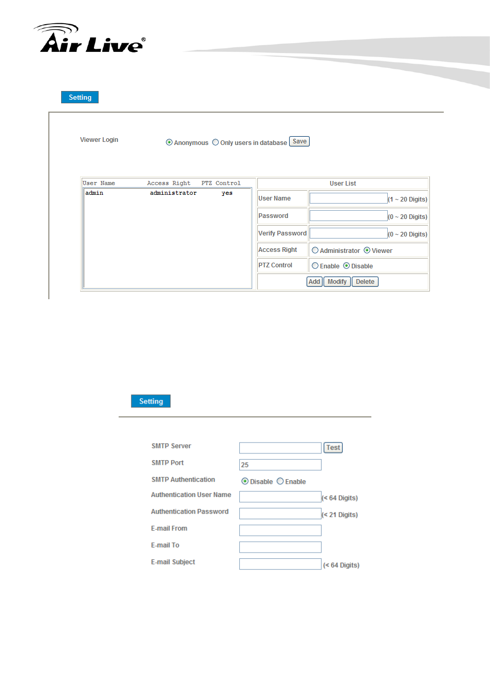 7 e-mail: setup e-mail configuration, 7 e-mail | AirLive POE-100HD User Manual | Page 48 / 89