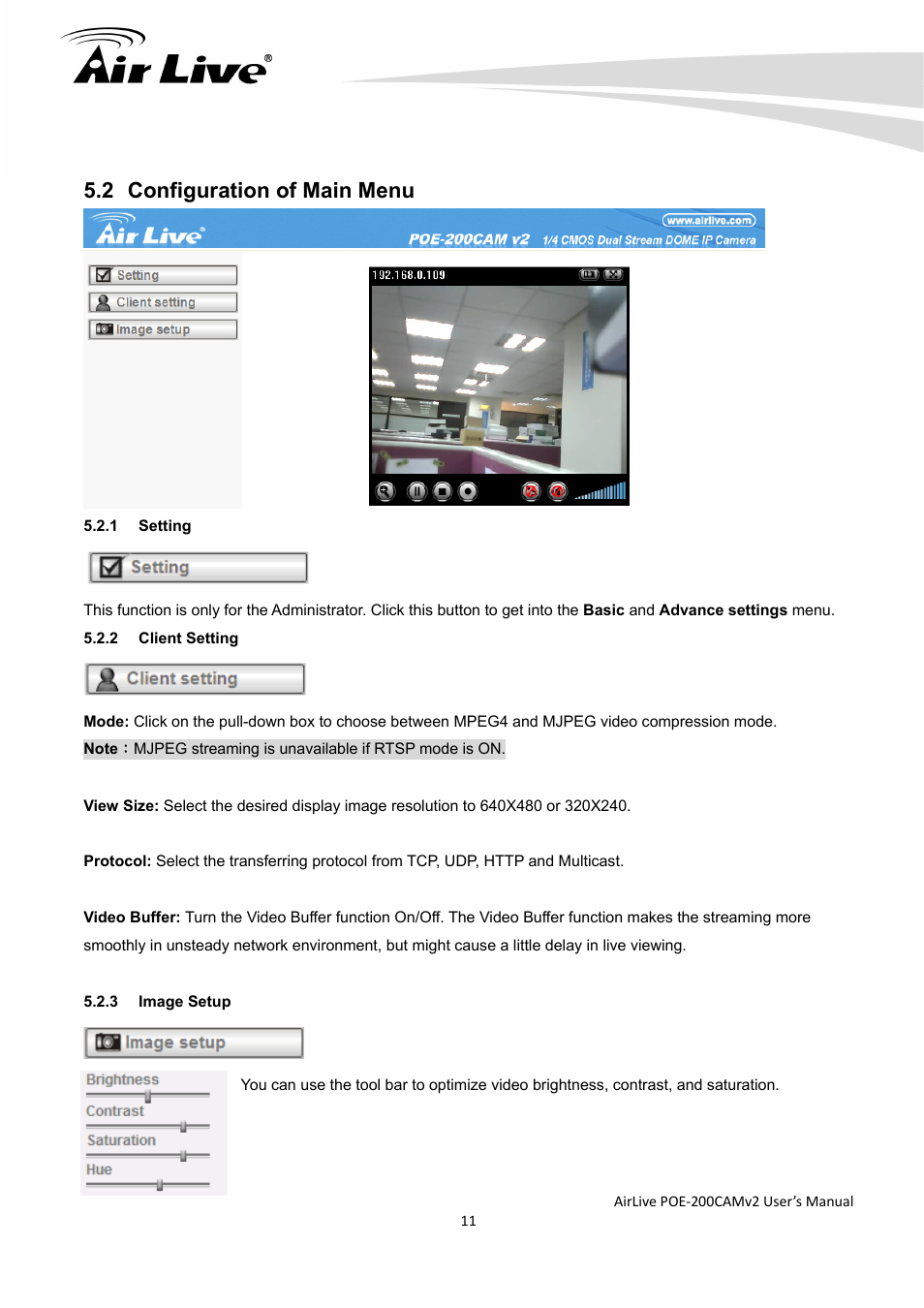 2 configuration of main menu | AirLive POE-200CAMv2 User Manual | Page 12 / 117