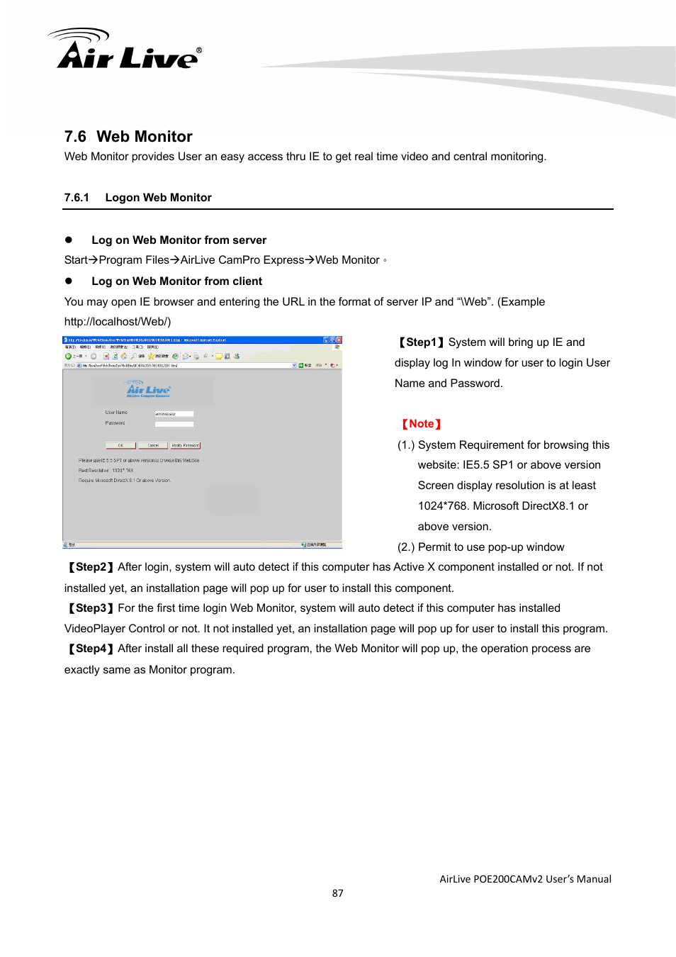 6 web monitor | AirLive POE-200CAMv2 User Manual | Page 88 / 117
