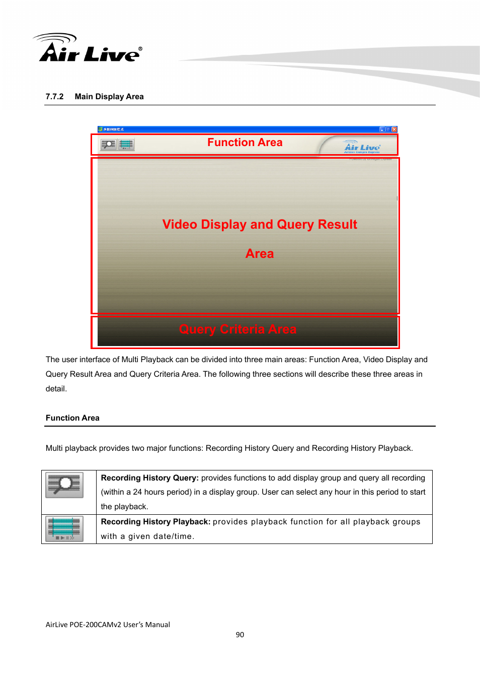 Function area | AirLive POE-200CAMv2 User Manual | Page 91 / 117