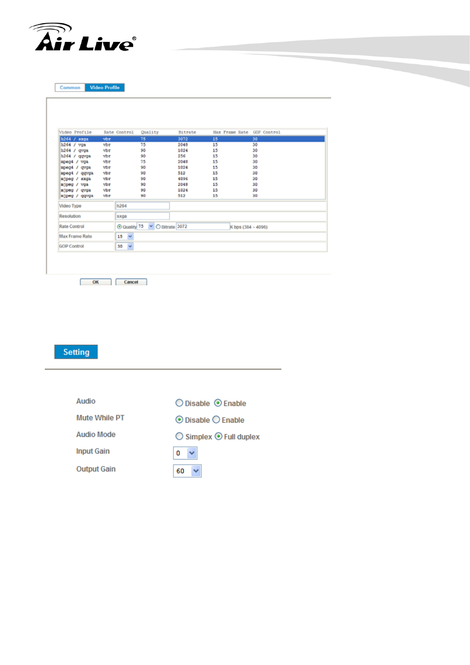 5 audio: audio parameters, 5 audio | AirLive POE-200HD User Manual | Page 43 / 81