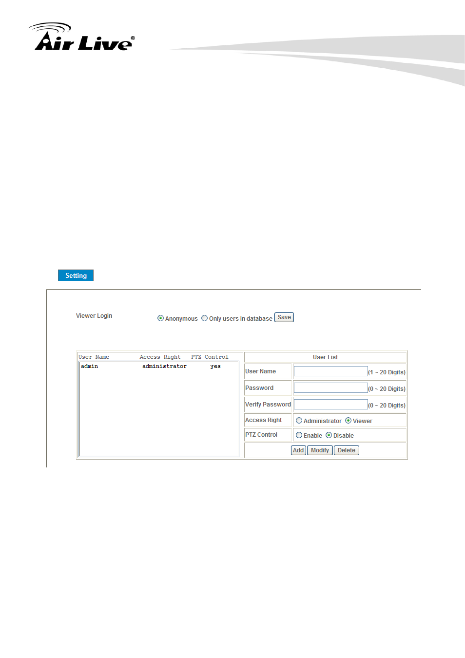 7 e-mail : setup e-mail configuration, 6 user, 7 e-mail | AirLive POE-250HD User Manual | Page 45 / 81