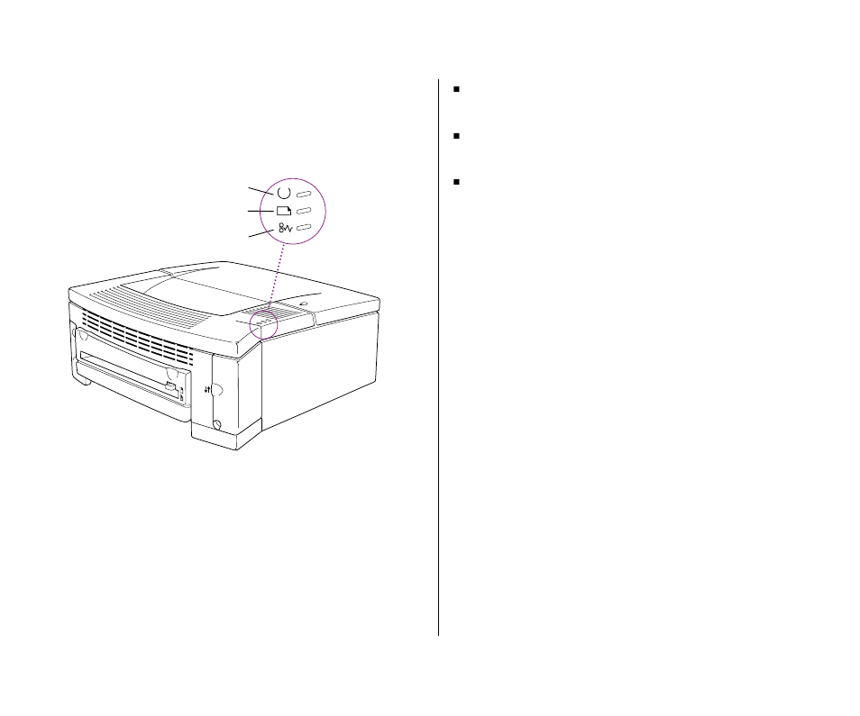 Checking the printer’s status lights 27, Checking the printer’s status lights | Apple Personal LaserWriter300 User Manual | Page 35 / 55