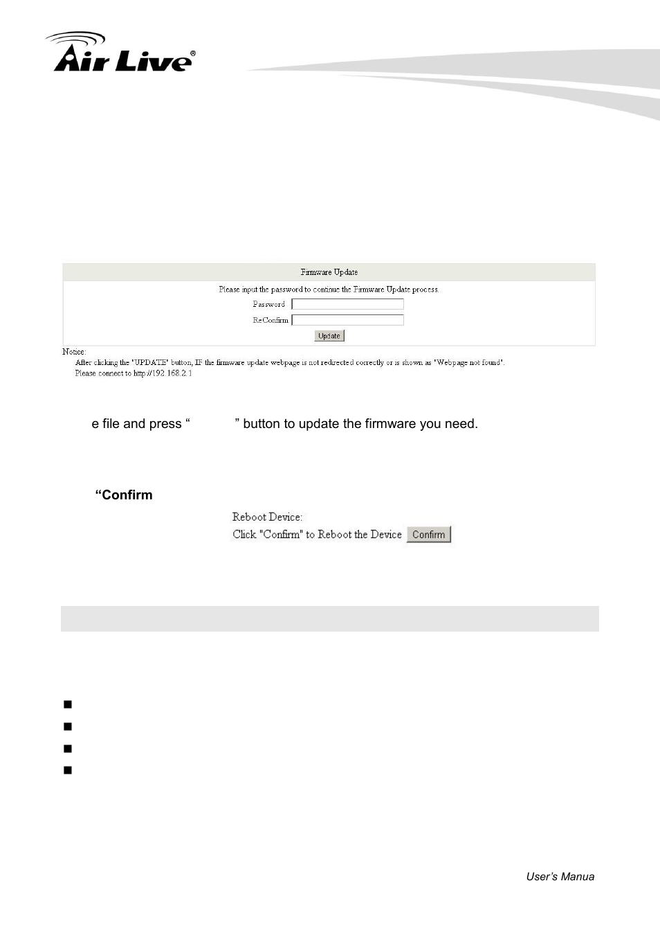 5 port management, 5 firmware update 4.4.6 reboot device, 5 firmware update | 6 reboot device | AirLive POE-FSH1008AT User Manual | Page 26 / 62