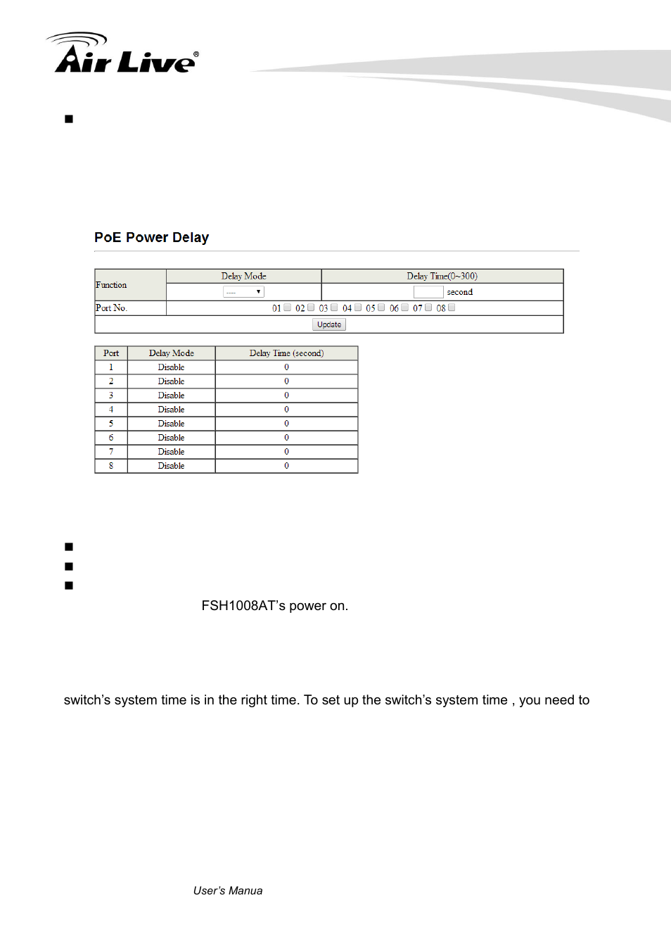 2 poe power delay 4.6.3 poe scheduling, 2 poe power delay, 3 poe scheduling | AirLive POE-FSH1008AT User Manual | Page 33 / 62