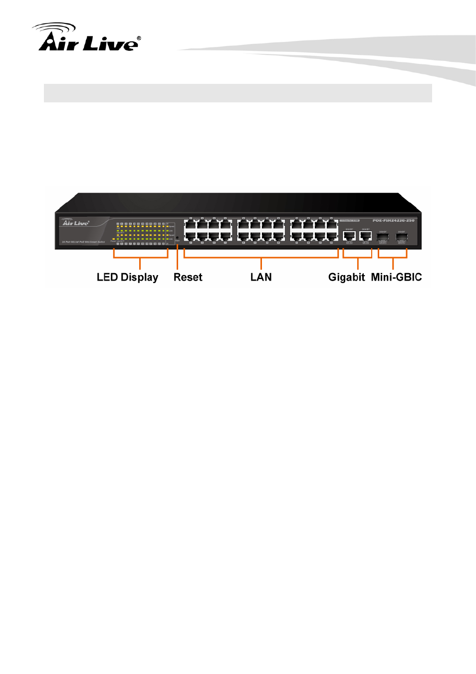 2 hardware overview | AirLive POE-FSH2422G-250 User Manual | Page 12 / 51