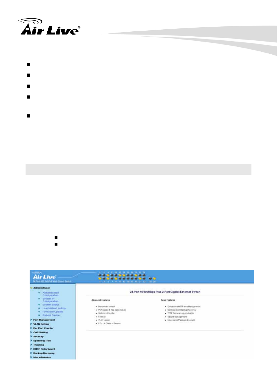 3 get into the web management | AirLive POE-FSH2422G-250 User Manual | Page 24 / 51