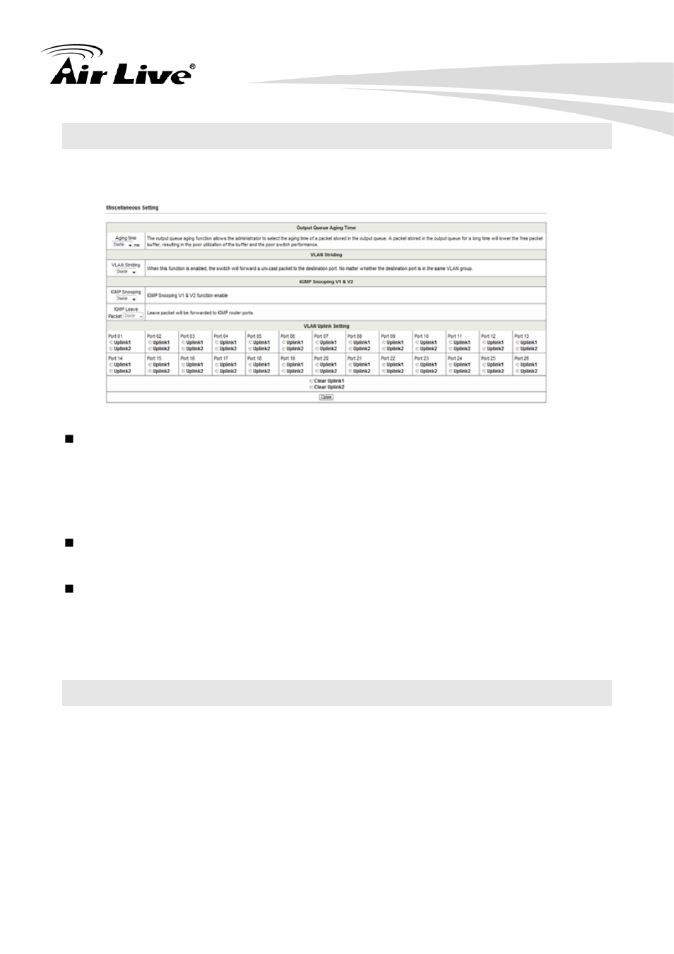 35 miscellaneous, 36 snmp | AirLive POE-FSH2422G-250 User Manual | Page 46 / 51