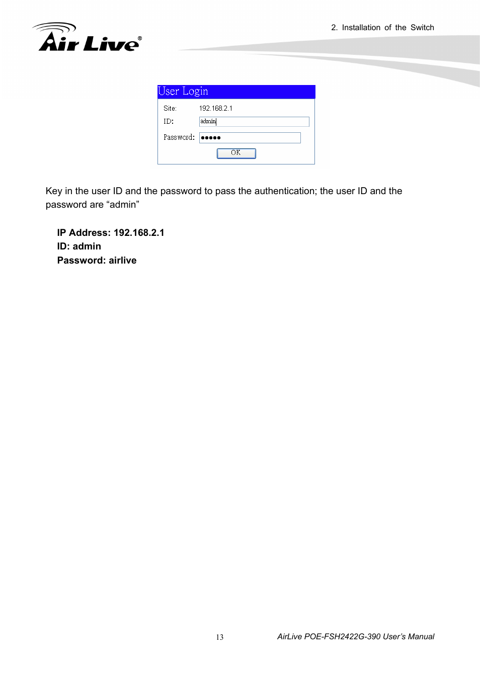 AirLive POE-FSH2422G-390 User Manual | Page 18 / 54