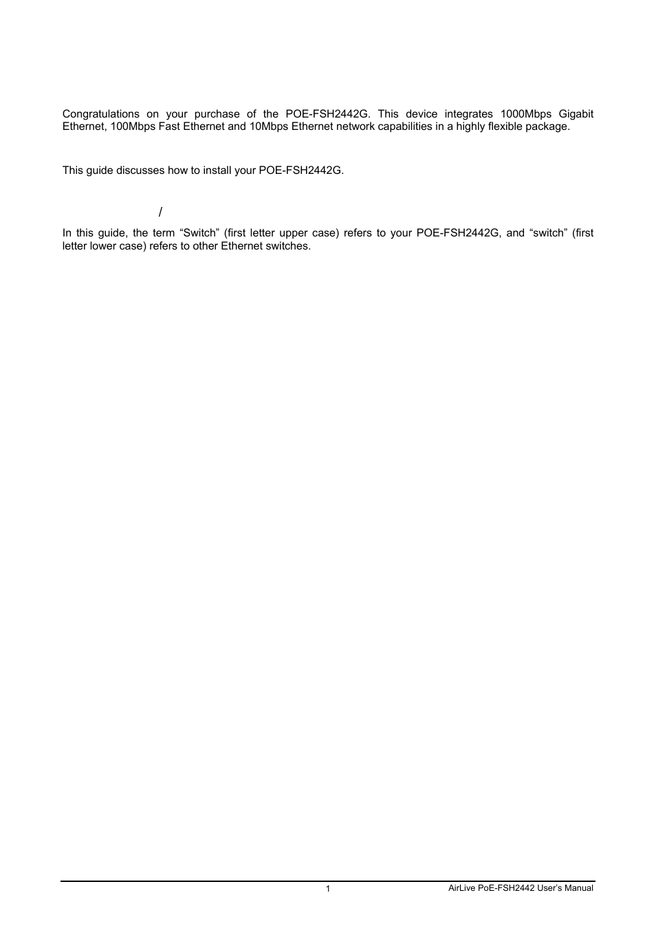 Chapter 1: about this guide, 1 purpose, 2 terms | Usage | AirLive POE-FSH2442G User Manual | Page 8 / 33