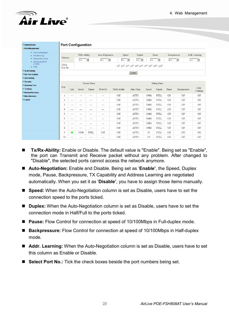 AirLive POE-FSH808AT User Manual | Page 28 / 59