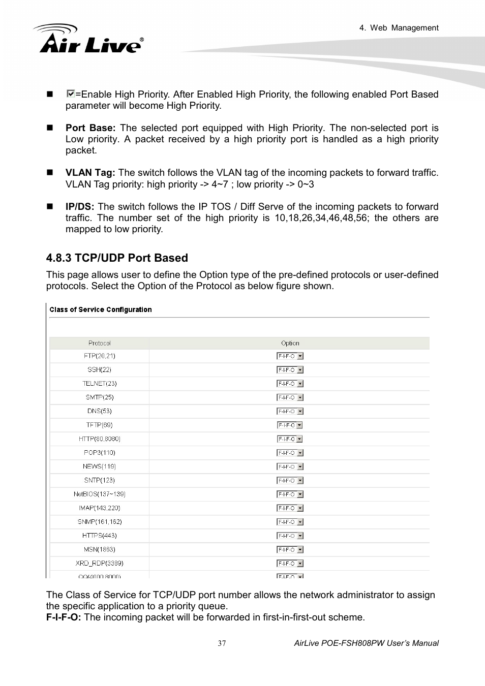 3 tcp/udp port based | AirLive POE-FSH808PW User Manual | Page 42 / 58