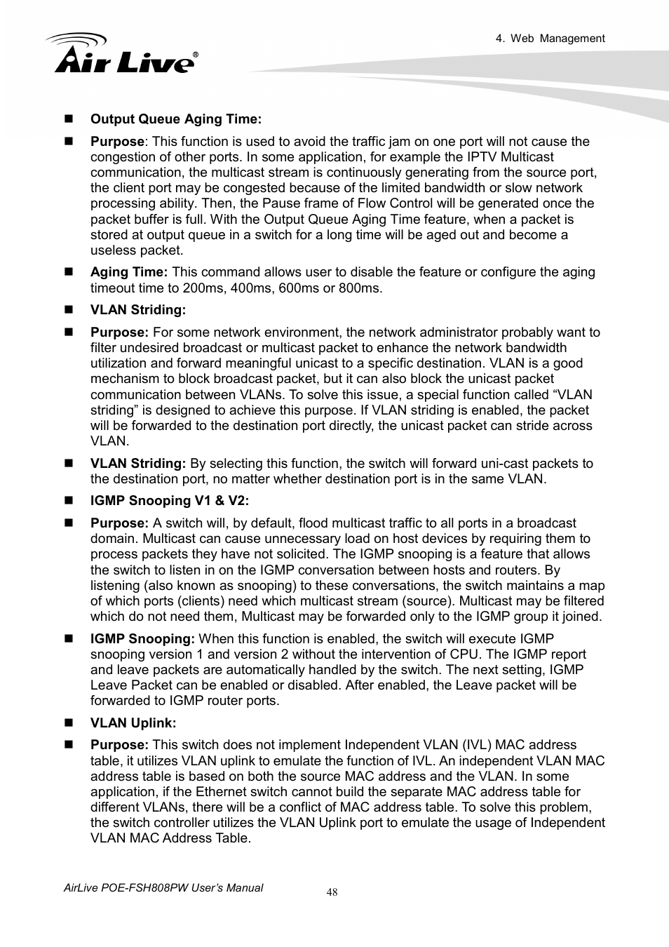 AirLive POE-FSH808PW User Manual | Page 53 / 58