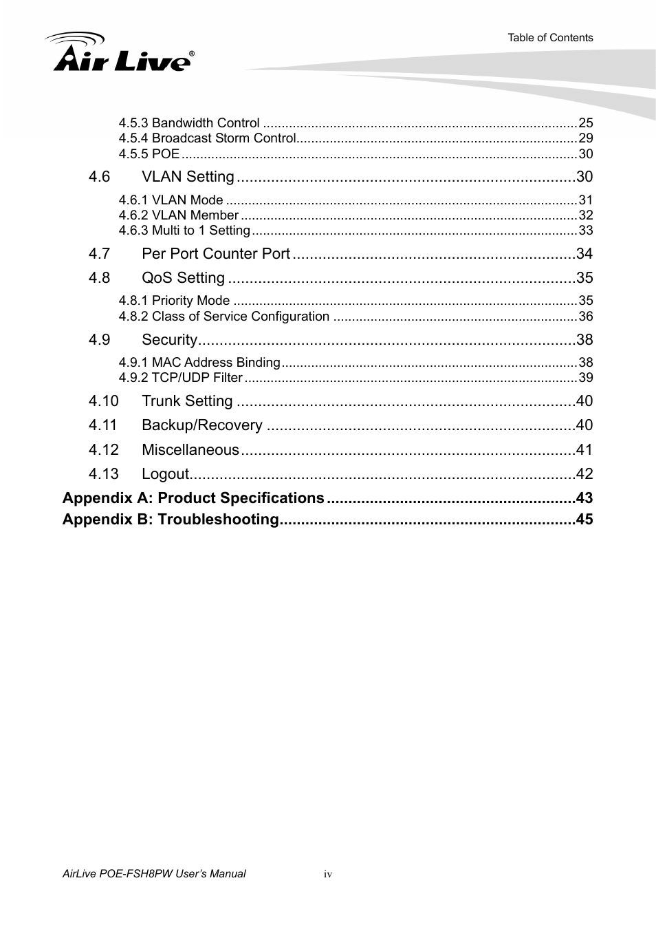 AirLive POE-FSH8PW User Manual | Page 5 / 51