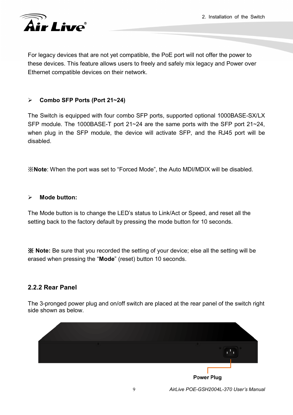 AirLive POE-GSH2004L-370 User Manual | Page 14 / 86