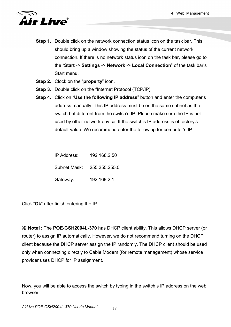 AirLive POE-GSH2004L-370 User Manual | Page 23 / 86