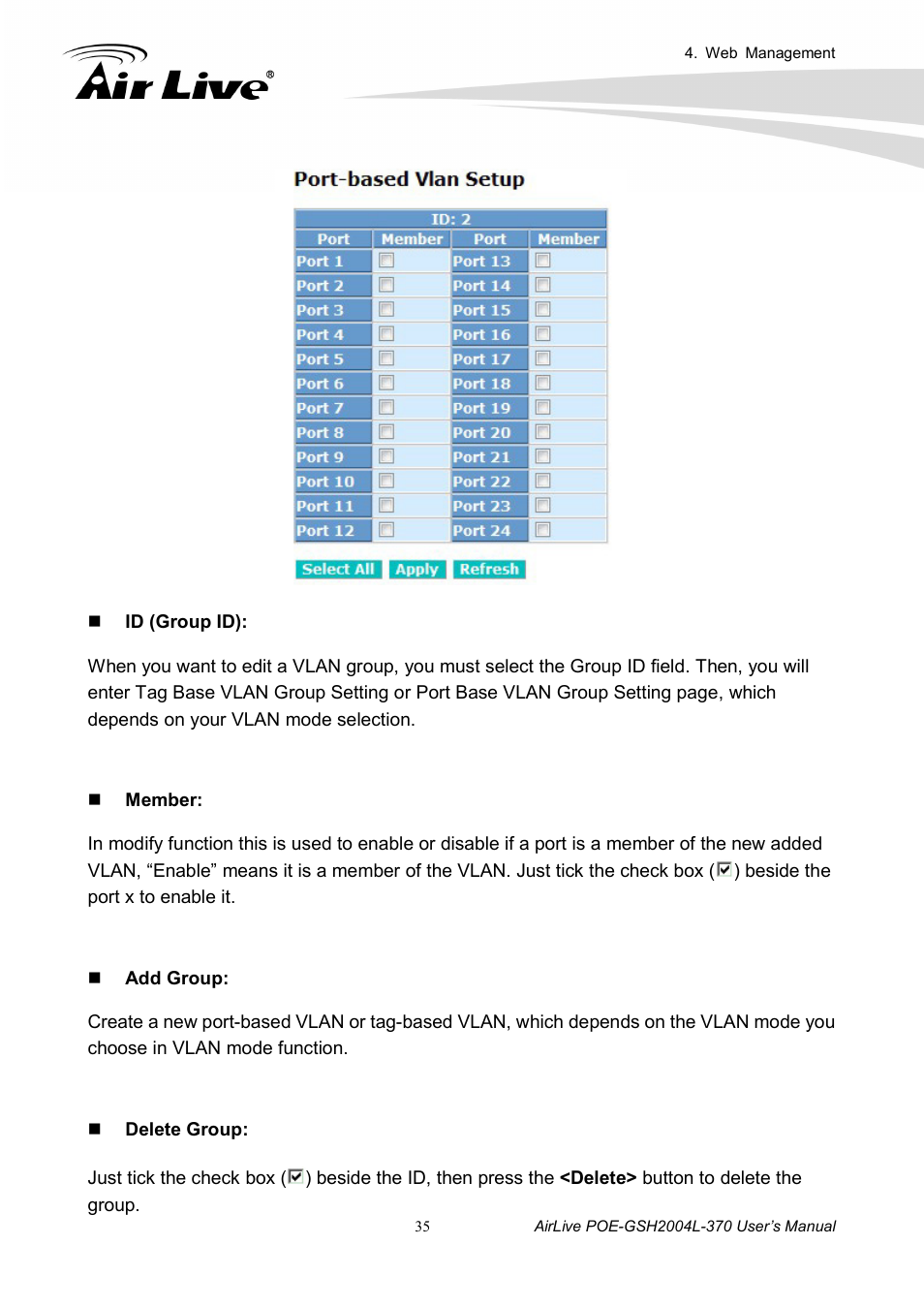 AirLive POE-GSH2004L-370 User Manual | Page 40 / 86