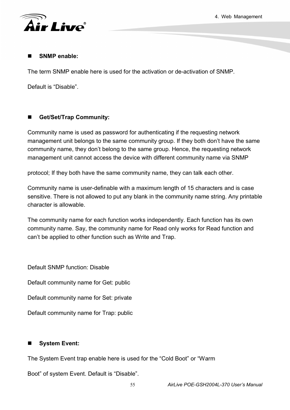 AirLive POE-GSH2004L-370 User Manual | Page 60 / 86