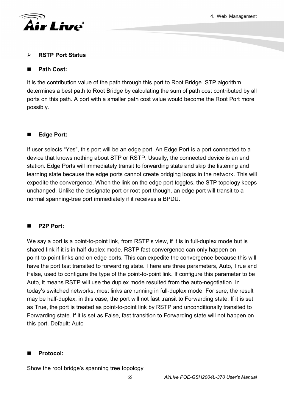 AirLive POE-GSH2004L-370 User Manual | Page 70 / 86