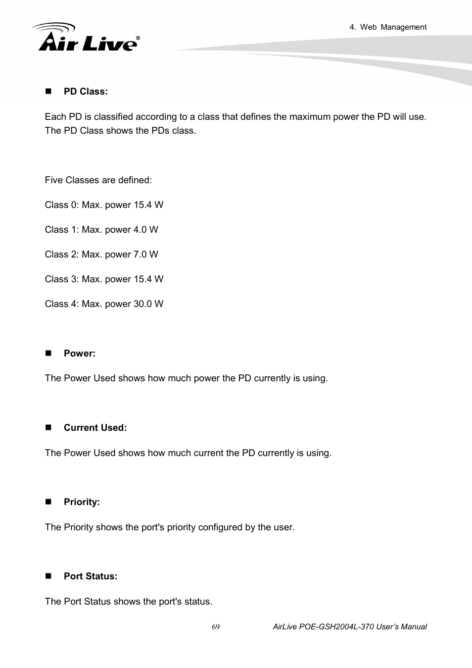 AirLive POE-GSH2004L-370 User Manual | Page 74 / 86