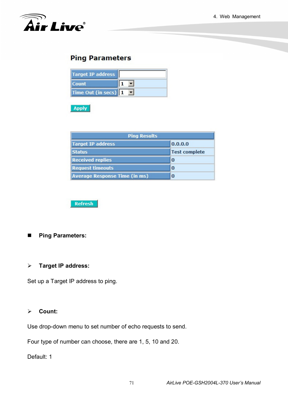 AirLive POE-GSH2004L-370 User Manual | Page 76 / 86