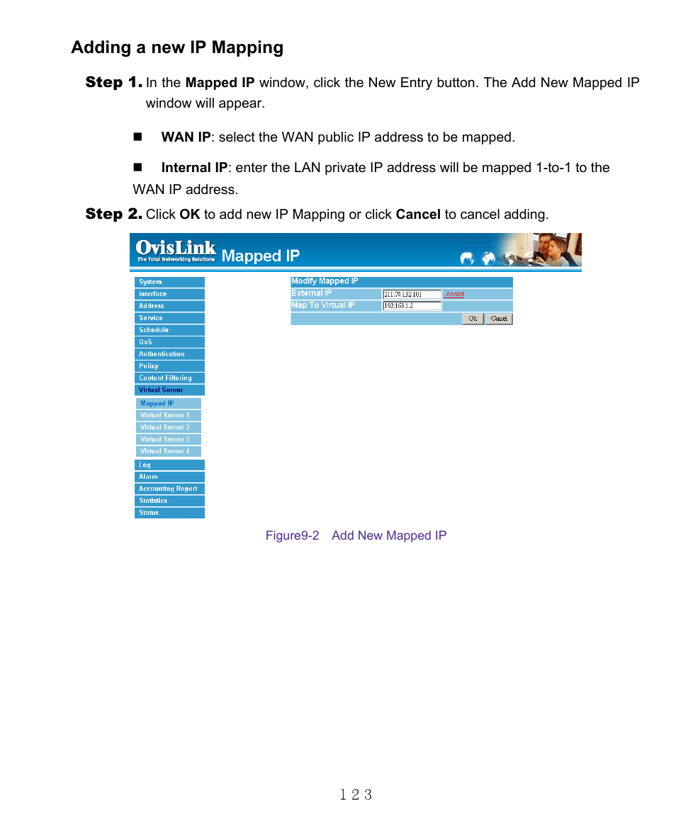 Adding a new ip mapping | AirLive RS-1000 User Manual | Page 128 / 197