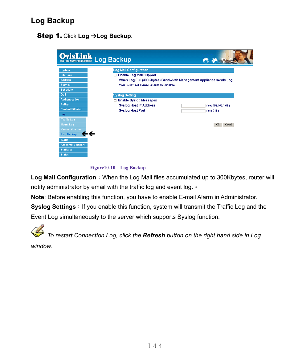 Log backup | AirLive RS-1000 User Manual | Page 149 / 197