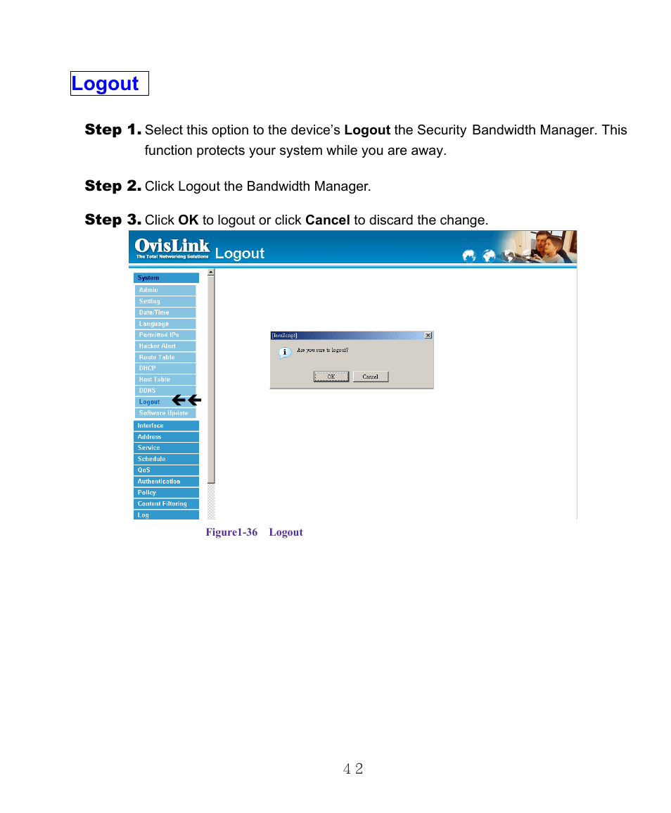 Logout | AirLive RS-1000 User Manual | Page 47 / 197