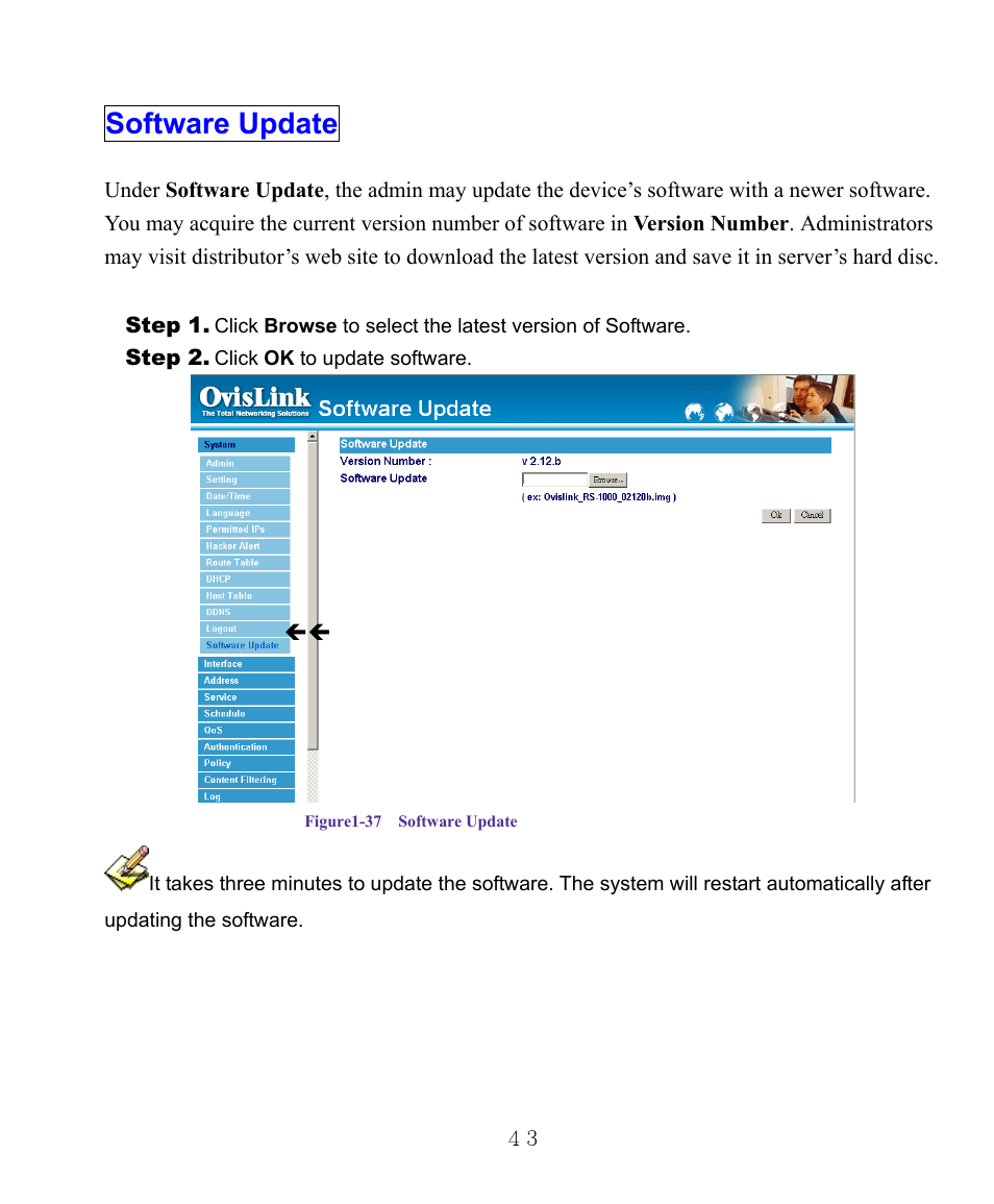 Software update | AirLive RS-1000 User Manual | Page 48 / 197