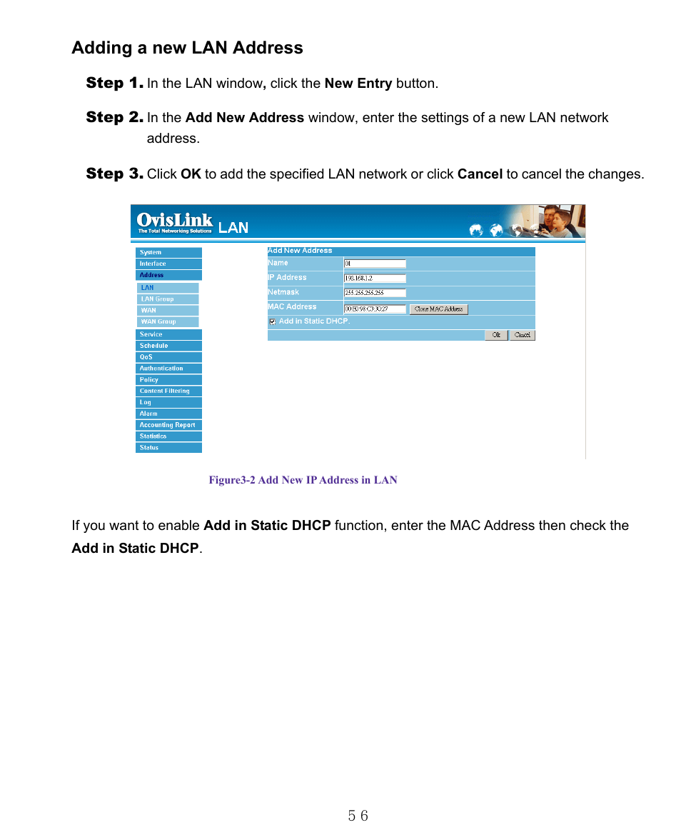 Adding a new lan address | AirLive RS-1000 User Manual | Page 61 / 197