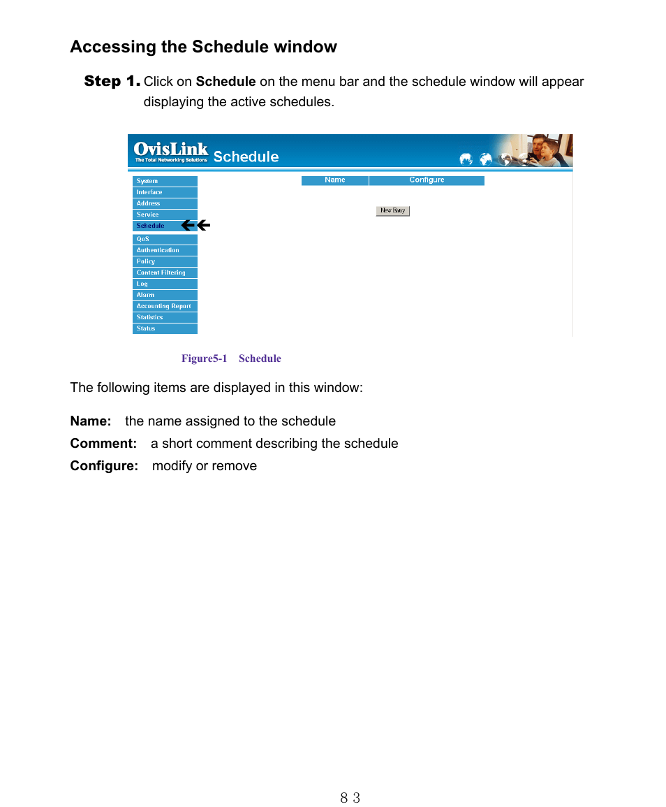 Accessing the schedule window | AirLive RS-1000 User Manual | Page 88 / 197