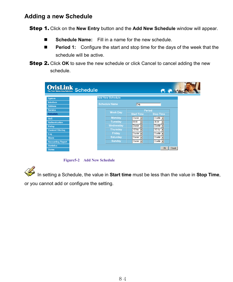 Adding a new schedule | AirLive RS-1000 User Manual | Page 89 / 197