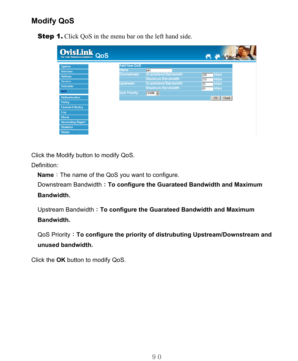 Modify qos | AirLive RS-1000 User Manual | Page 95 / 197