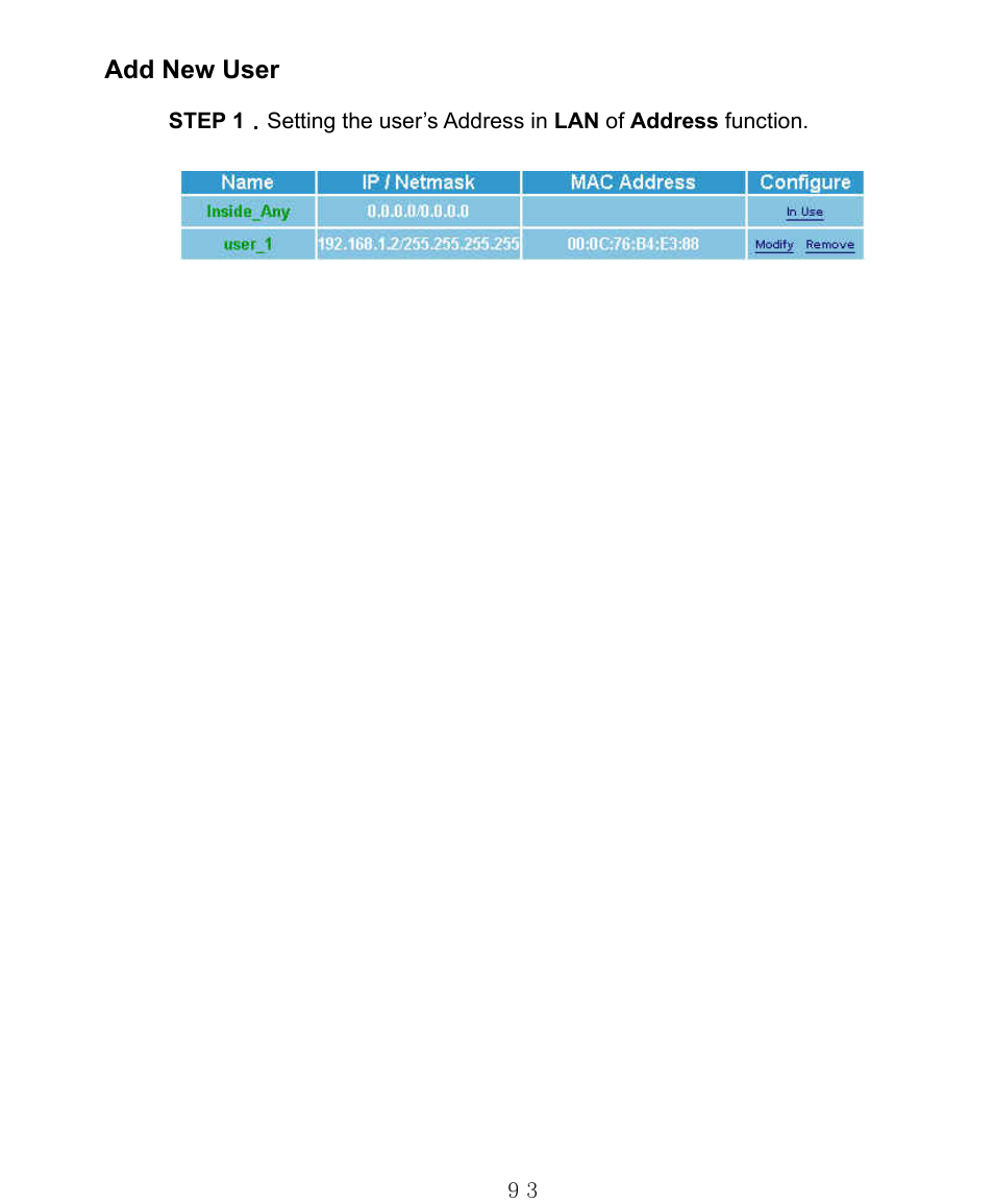 Add new user | AirLive RS-1000 User Manual | Page 98 / 197